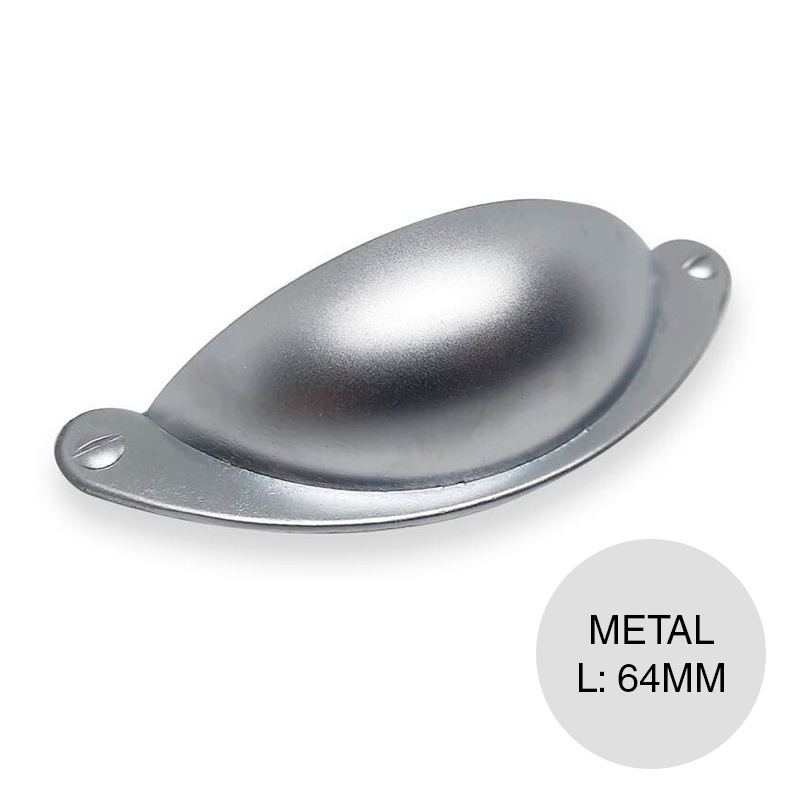 Manija p/muebles Regina metal cromo mate 64mm