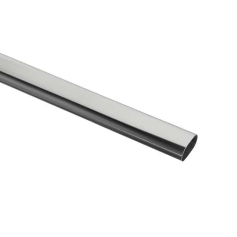 Caño oval liso cromo 15mm x 30mm x 3m