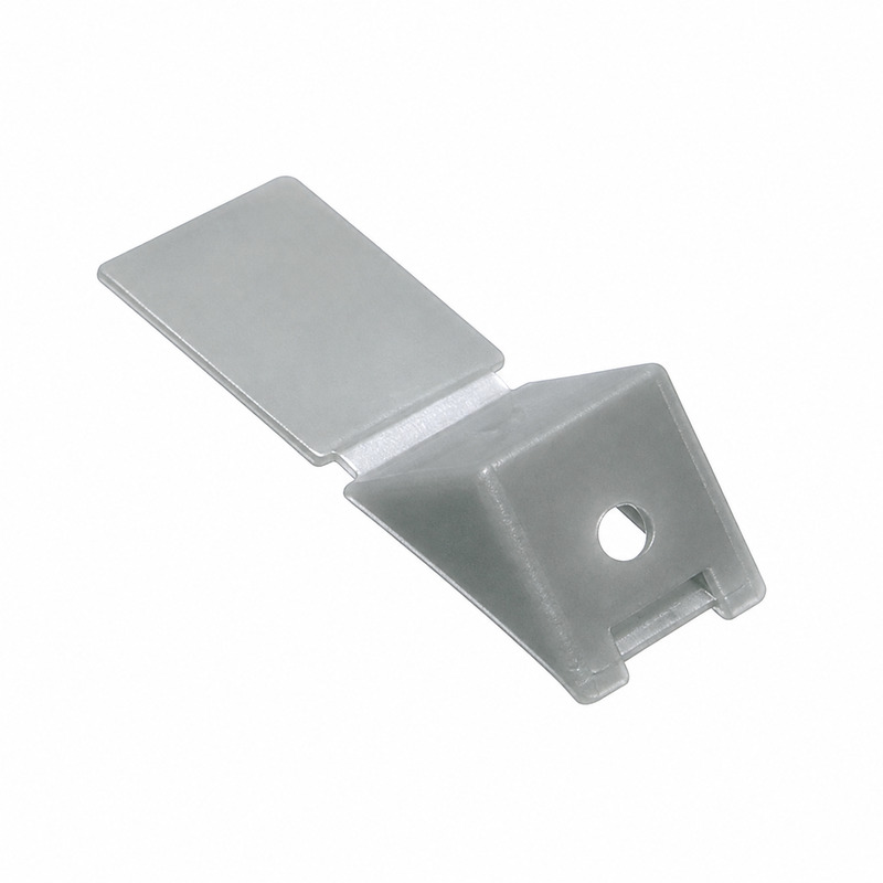 Escuadra soporte con tapa PVC gris
