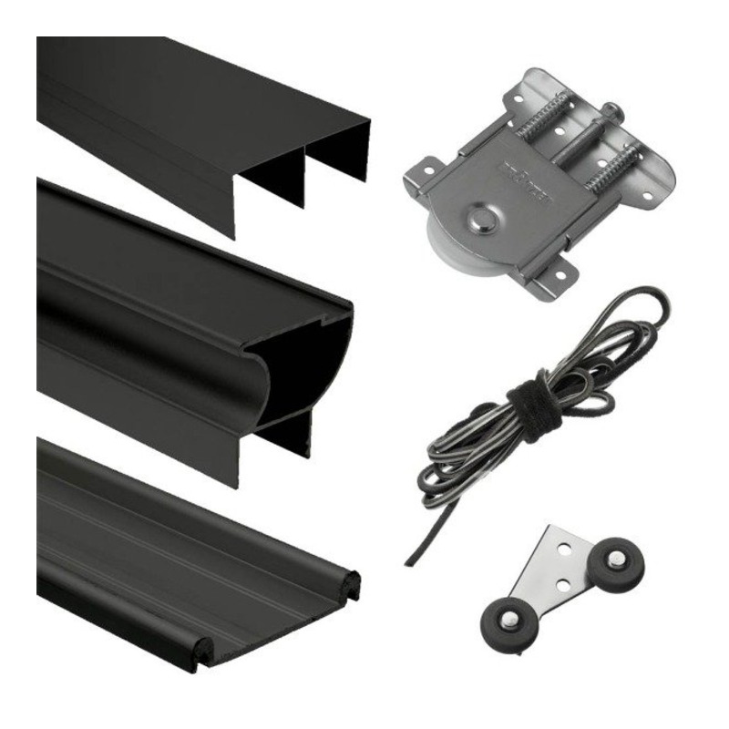 Sistema corredizo Standard para placard aluminio negro 2m