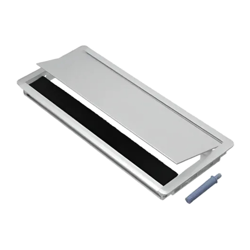 Pasacable rectangular aluminio anodizado cierre lento mate