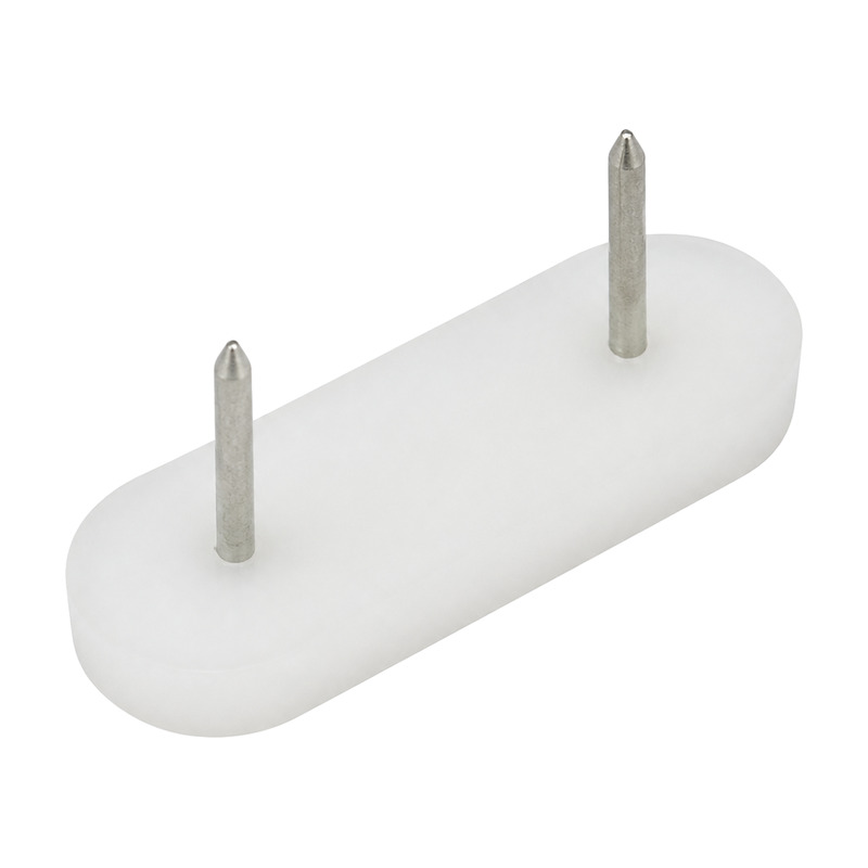 Patin PVC blanco con clavo doble 15mm x 45mm