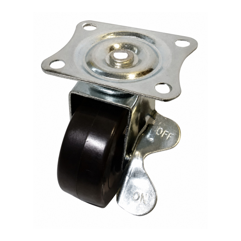 Rueda goma negra base fija ø 50mm