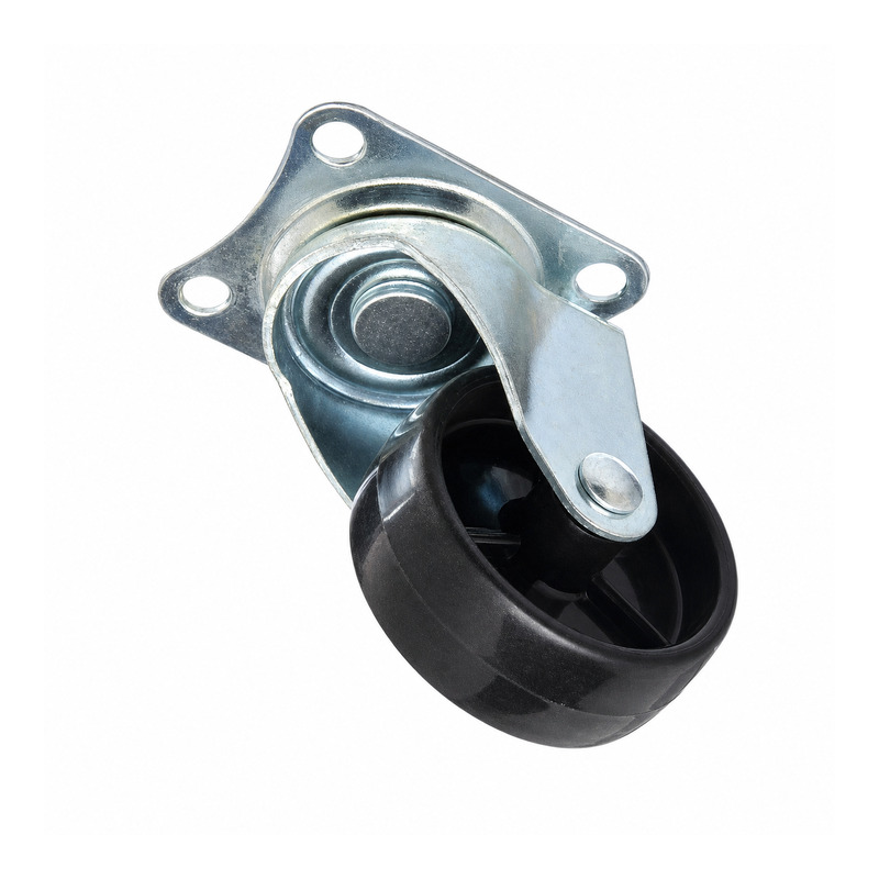 Rueda goma negra base giratoria ø 50mm