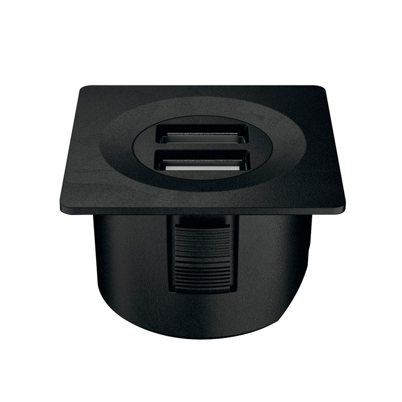 Estacion de carga USB Loox ESC2001 12V 15W cuadrada negra