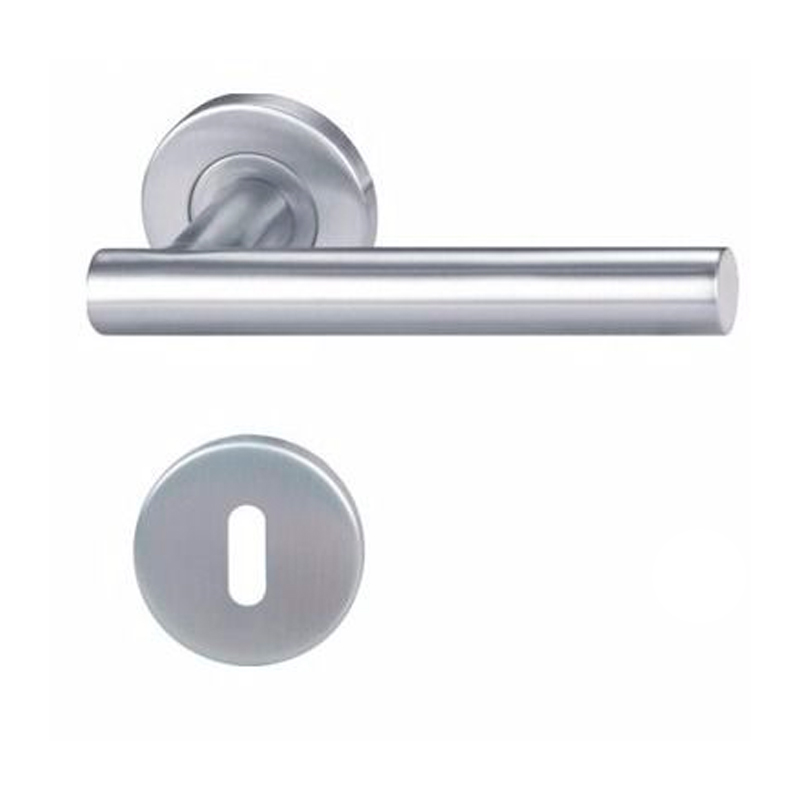 Juego de manijas doble balancin recta HL02 acero inoxidable mate