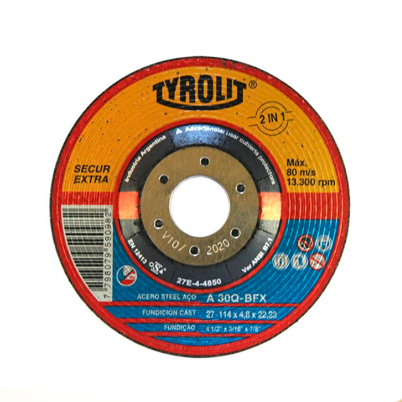 Disco de amolar 2 en 1 Secur ø 114mm x 4.8mm x 22mm