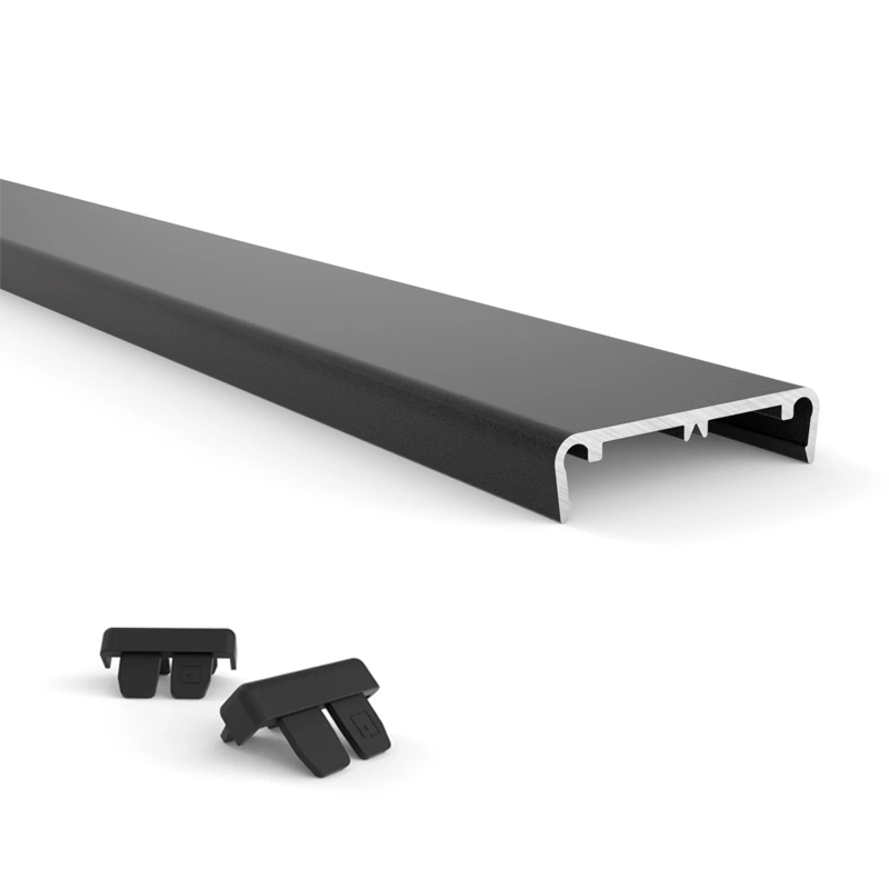 Perfil canto de aluminio negro de aplicar 3m