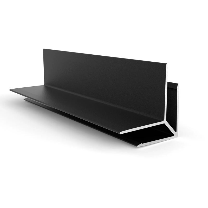 Esquinero de aluminio para zocalo negro 100mm x 1m