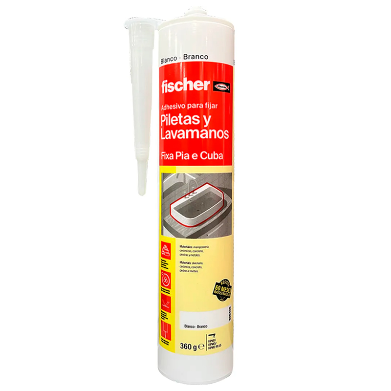 Adhesivo para piletas y lavamanos blanco 360gr