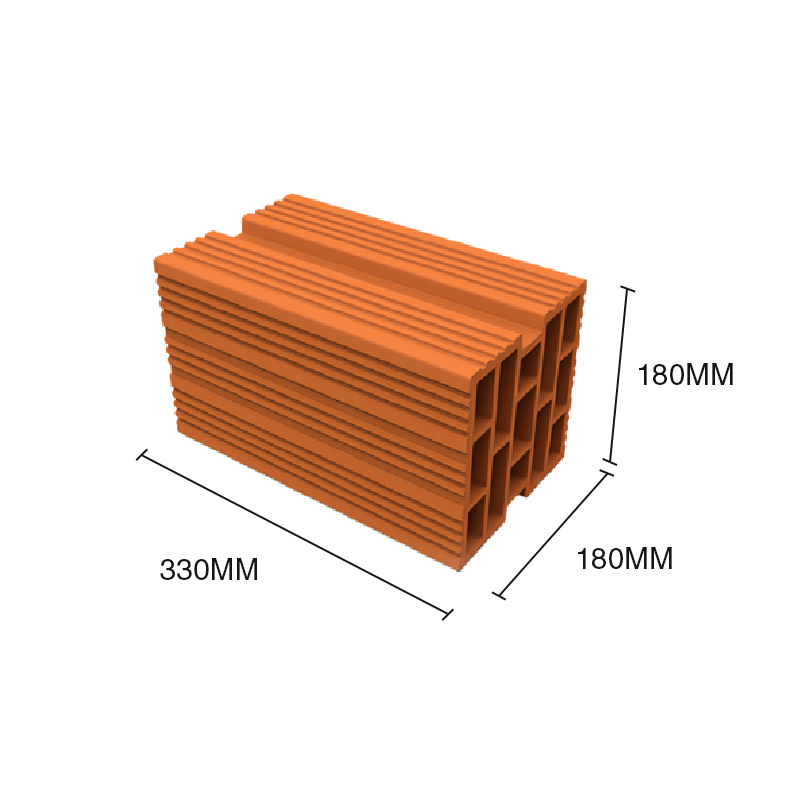 Ladrillo ceramico cerramiento doble muro termoeficiente no portante 180mm x 180mm x 330mm