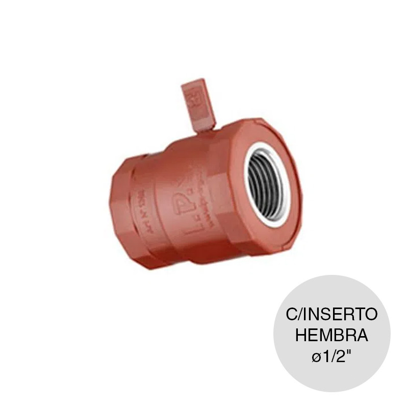 Cupla c/inserto hembra polipropileno rosca ø 1/2"