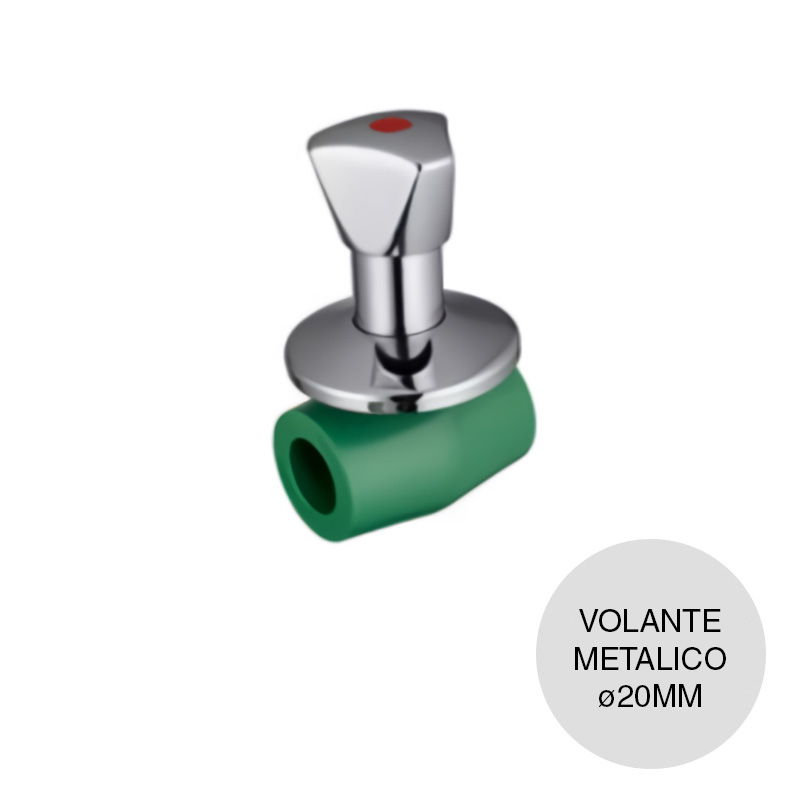 Valvula esferica c/volante metalico agua fria caliente termofusion ø 20mm