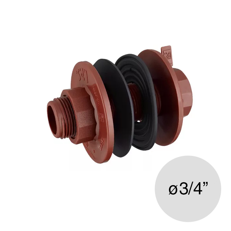 Adaptador tanque c/junta agua fria caliente polipropileno rosca ø 3/4"