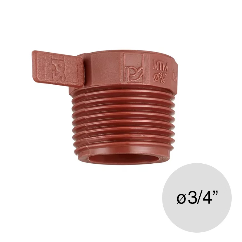 Tapon macho agua fria polipropileno rosca ø 3/4"