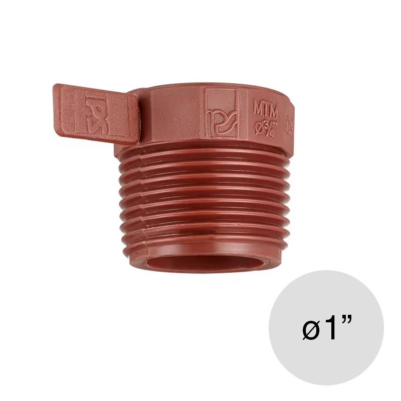 Tapon macho agua fria polipropileno rosca ø 1"