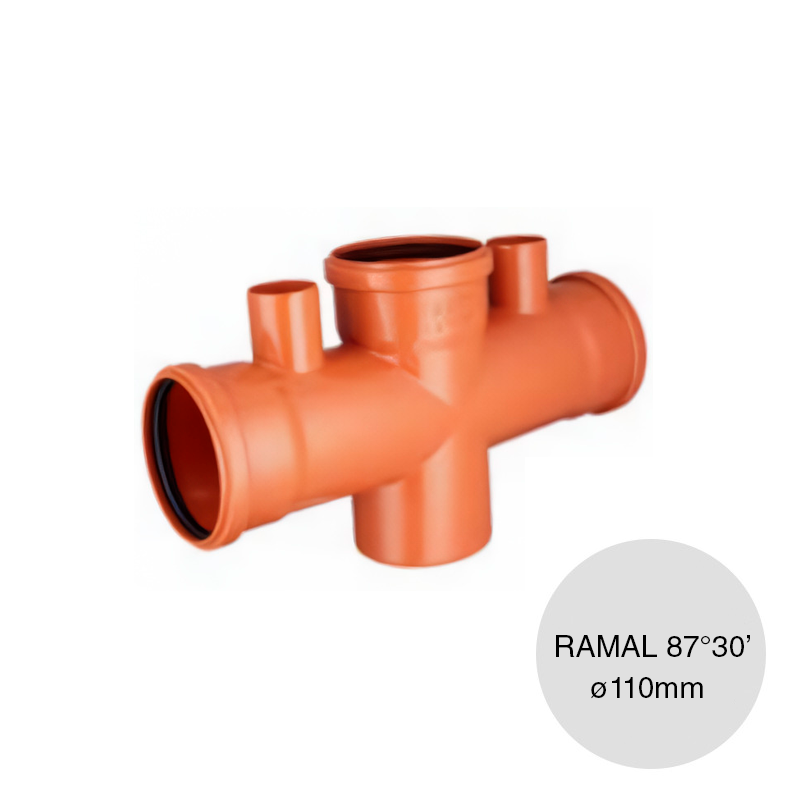 Ramal doble 87°30' doble ventilacion desagüe polipropileno ø 110mm
