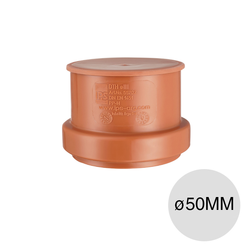 Tapa hembra desagüe polipropileno union O-ring ø 50mm