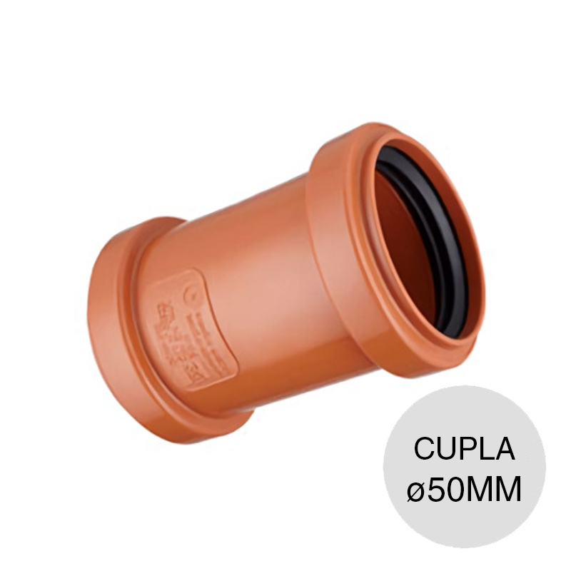 Cupla union tope interno desagüe polipropileno union O-ring ø 50mm