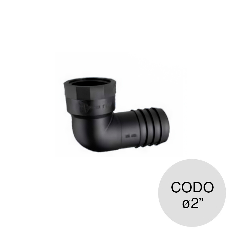 Espiga codo c/rosca hembra polietileno Agro ø 2"