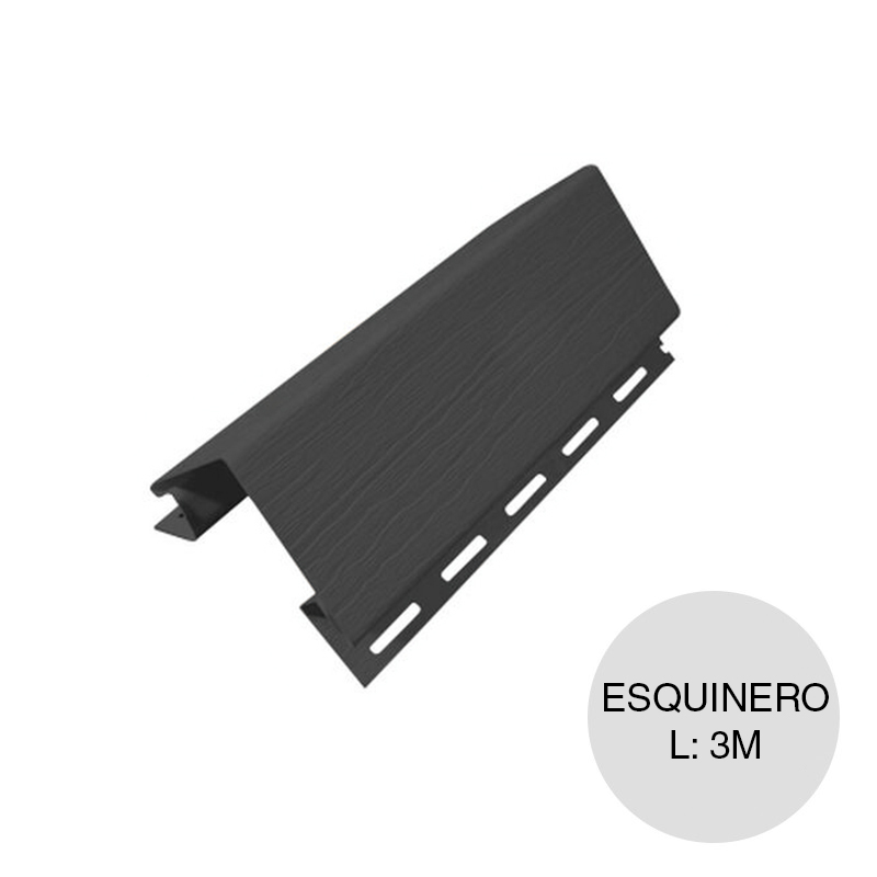 Perfil esquinero exterior PVC Iso Siding antracita 50mm x 3m