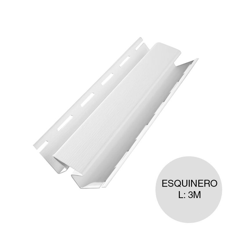 Perfil esquinero interior PVC Iso Siding blanco x 3m