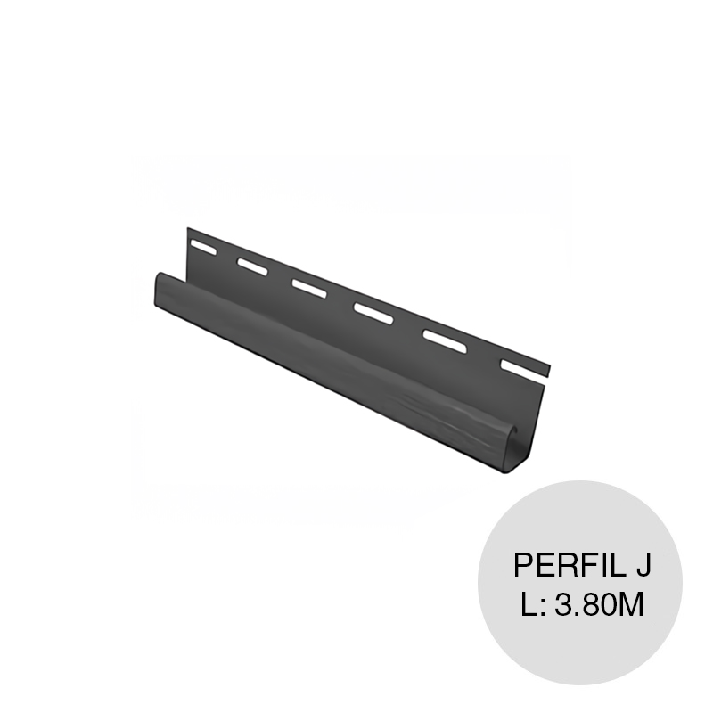 Perfil J PVC Iso Siding antracita x 3.80m