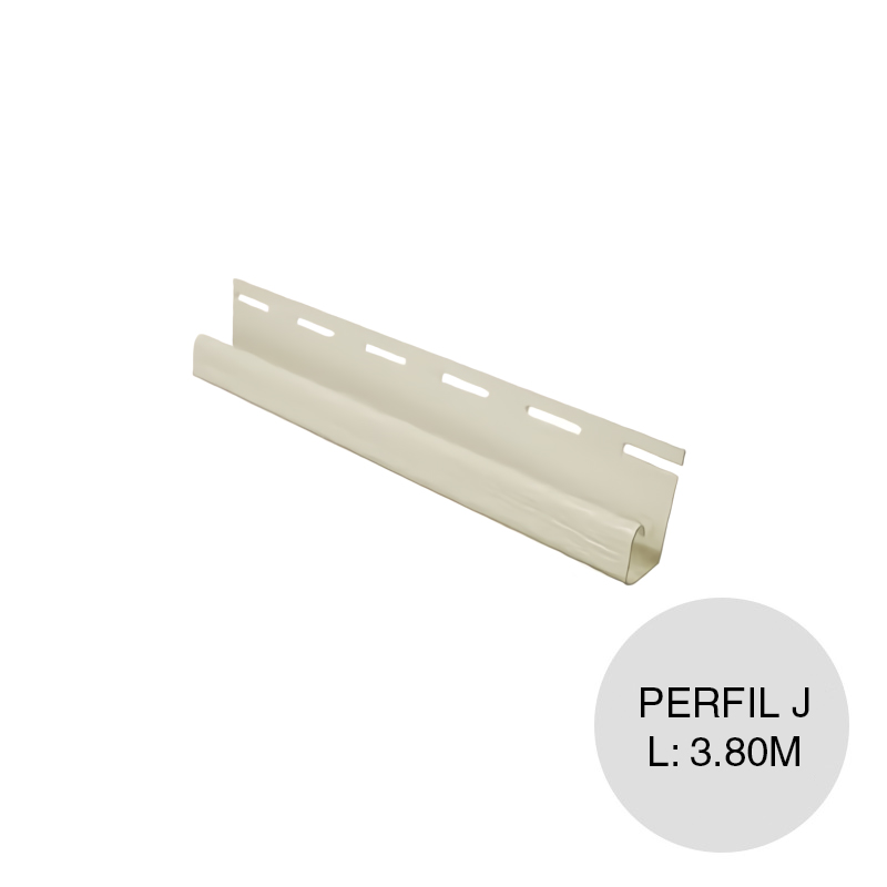 Perfil J PVC Iso Siding beige x 3.80m