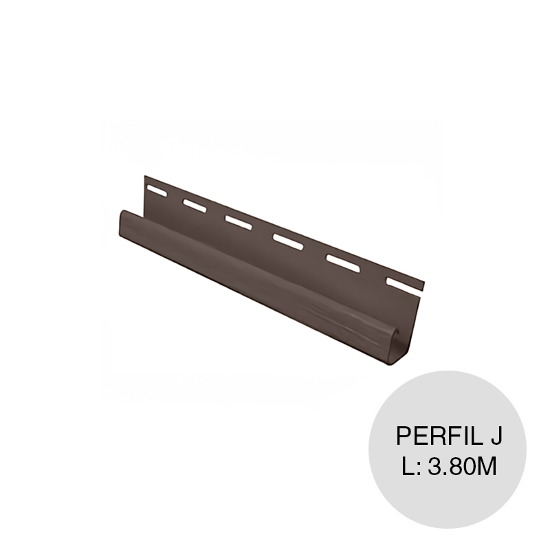 Perfil J PVC Iso Siding nogal x 3.80m