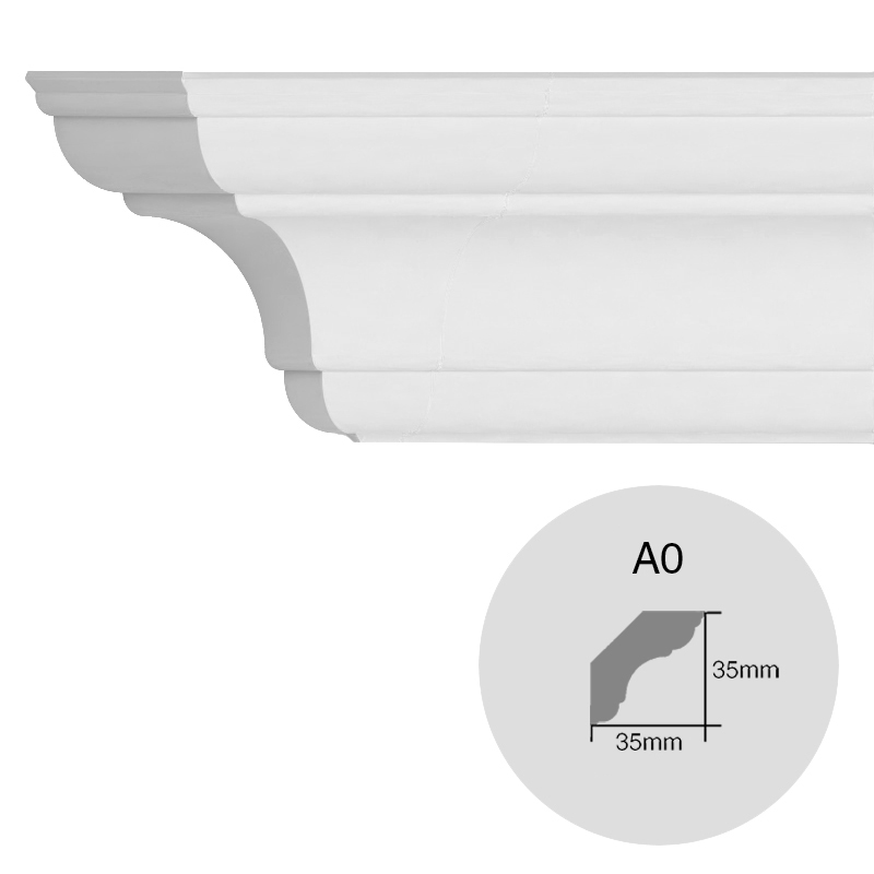 Moldura decorativa techo pared EPS Isomold A0 interior 35mm x 35mm x 2000mm pack x 2u