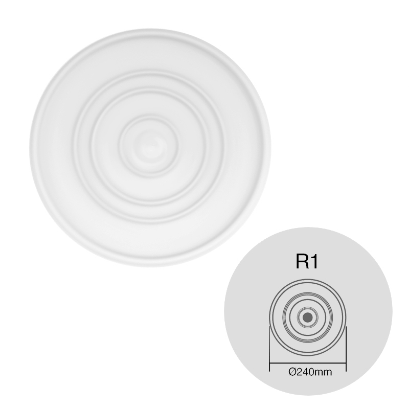 Moldura decorativa rosetones techo EPS Isomold R1 interior ø 240mm