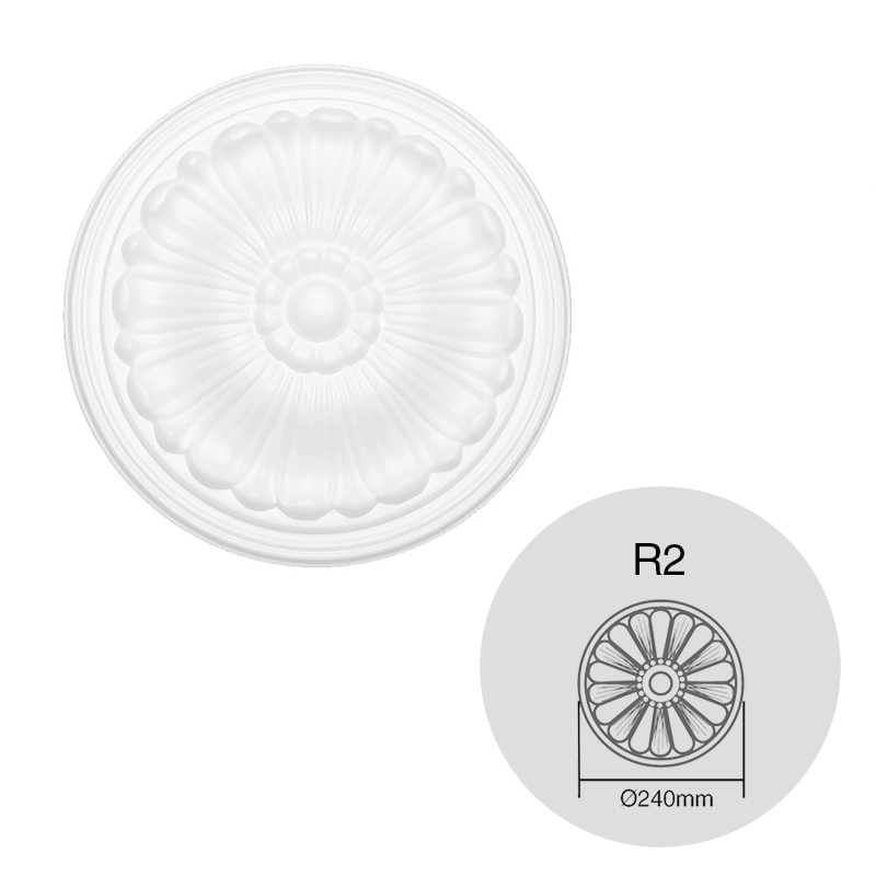 Moldura decorativa rosetones techo EPS Isomold R2 interior ø 240mm