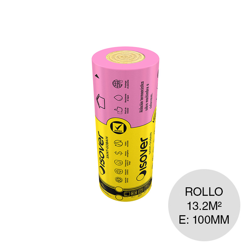 LANA DE VIDRIO FIELTRO ROLAC PLATA 100MM X13.2M2