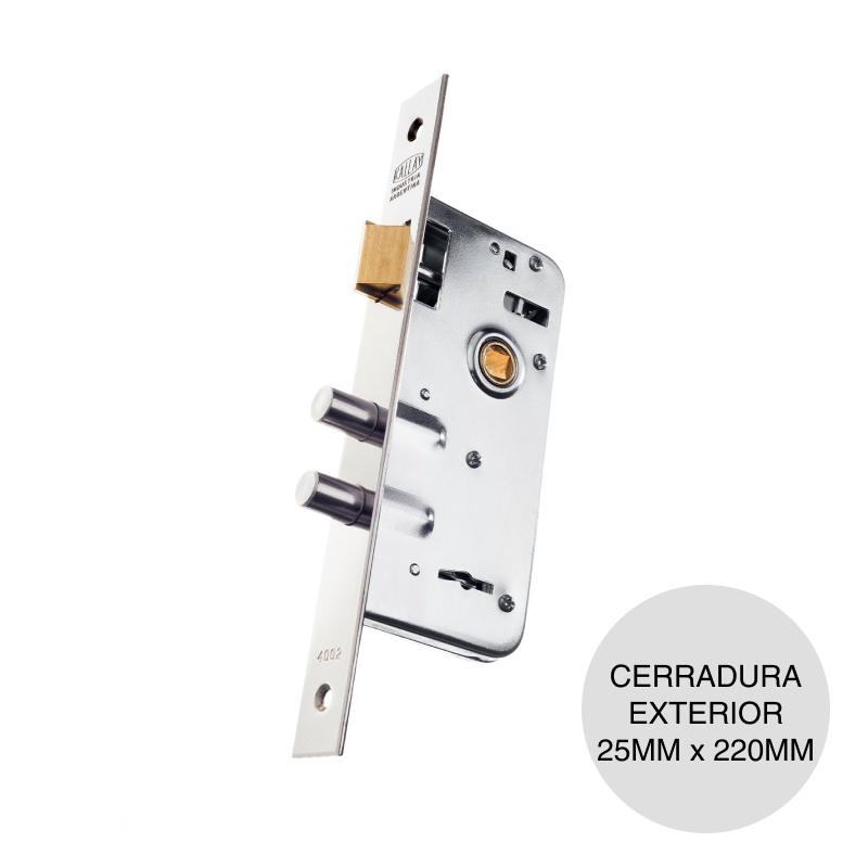 Cerradura intermedia Seguridad 4002 exterior 25mm x 67mm x 220mm