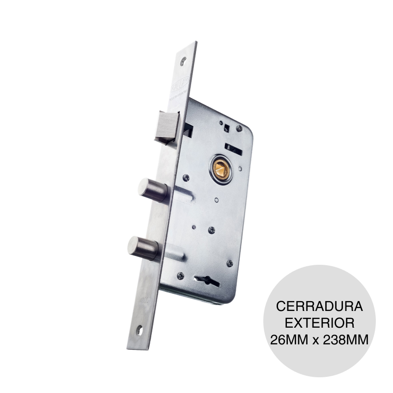 Cerradura reforzada Seguridad 4000 exterior frente acero 26mm x 75mm x 238mm