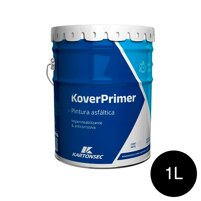 Pintura asfaltica KoverPrimer impermeabilizante anticorrosiva base solvente exterior lata x 1l