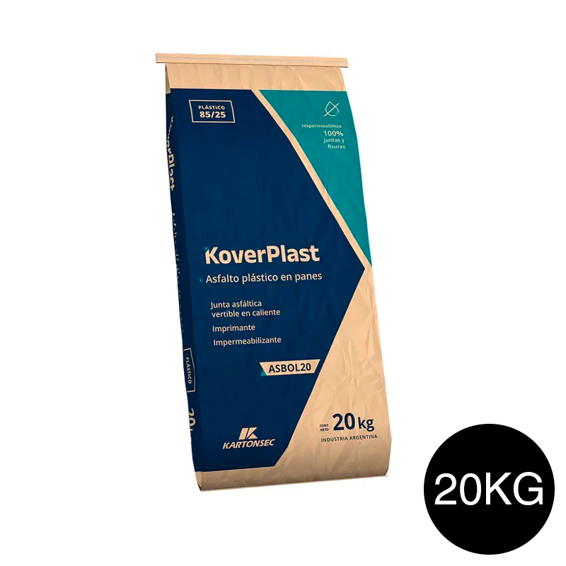 Asfalto plastico KoverPlast juntas impermeabilizante imprimante panes bolsa x 20kg