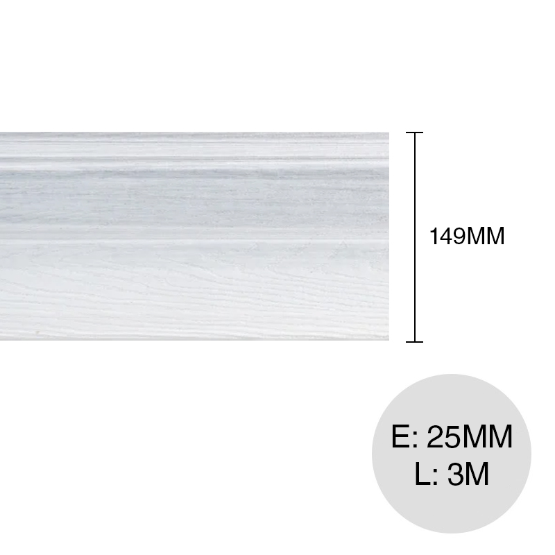 Tabla deck WPC bicapa co-extruido soft grey 25mm x 149mm x 3m