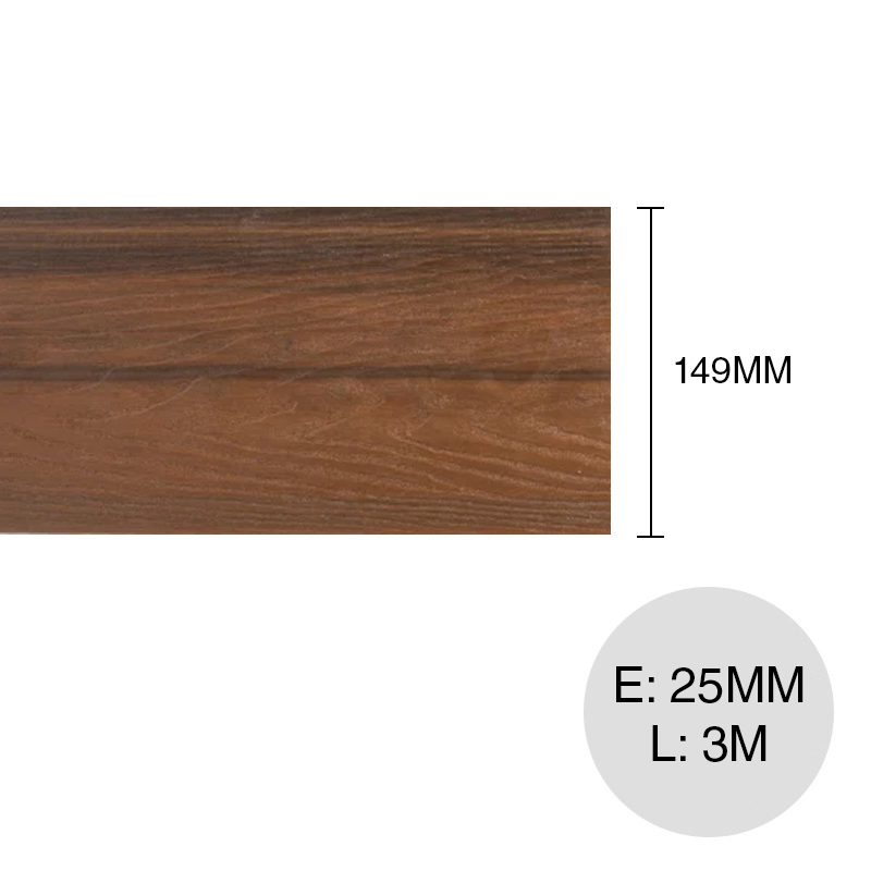 Tabla deck WPC bicapa co-extruido walnut 25mm x 149mm x 3m