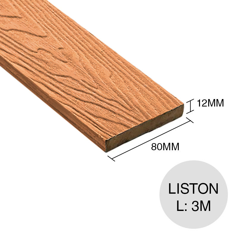 Liston WPC bicapa co-extruido paraiso 12mm x 80mm x 3m