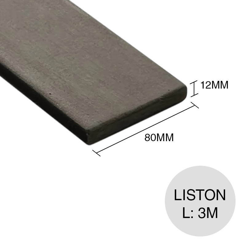 Liston WPC monocapa liso 115 12mm x 80mm x 3m