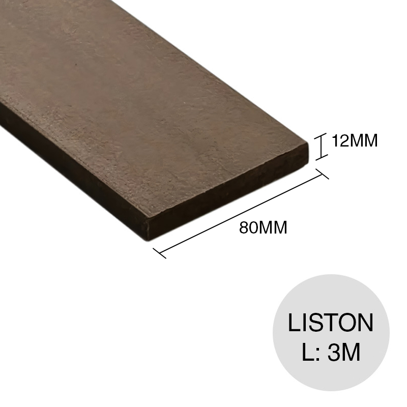 Liston WPC monocapa liso 335 12mm x 80mm x 3m