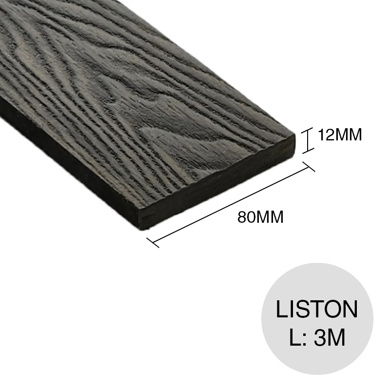 Liston WPC monocapa texturado 115 12mm x 80mm x 3m
