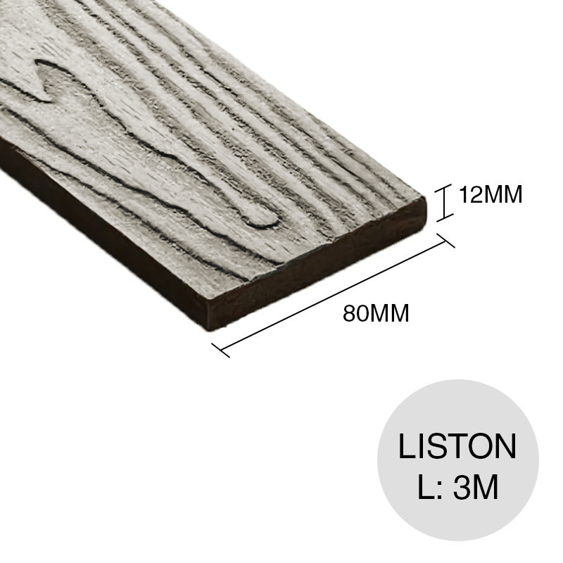 Liston WPC monocapa texturado 221 12mm x 80mm x 3m