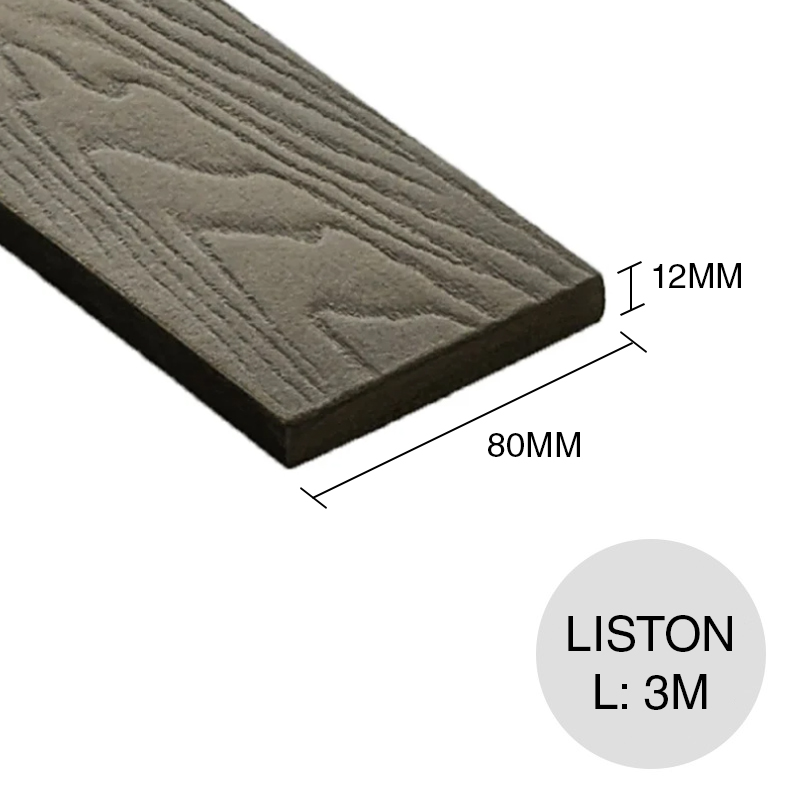 Liston WPC monocapa texturado 326 12mm x 80mm x 3m