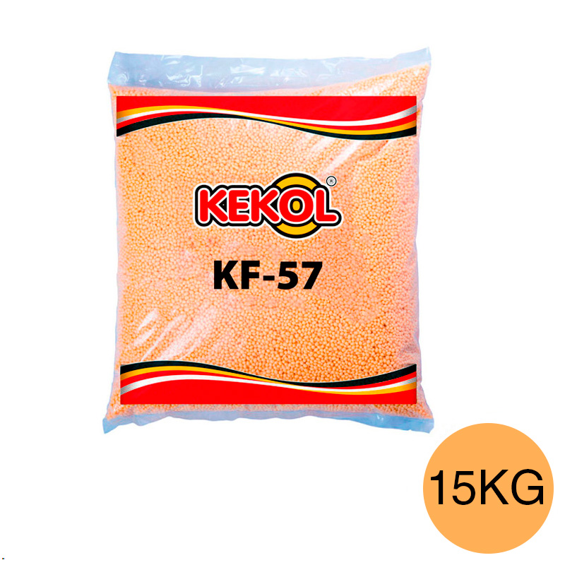 Hotmelt adhesivo termofusible KF-57 p/cantos ambar bolsa x 15kg