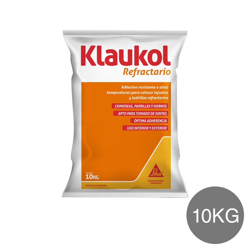 Adhesivo cementicio Refractario ladrillos exterior interior gris bolsa x 10kg