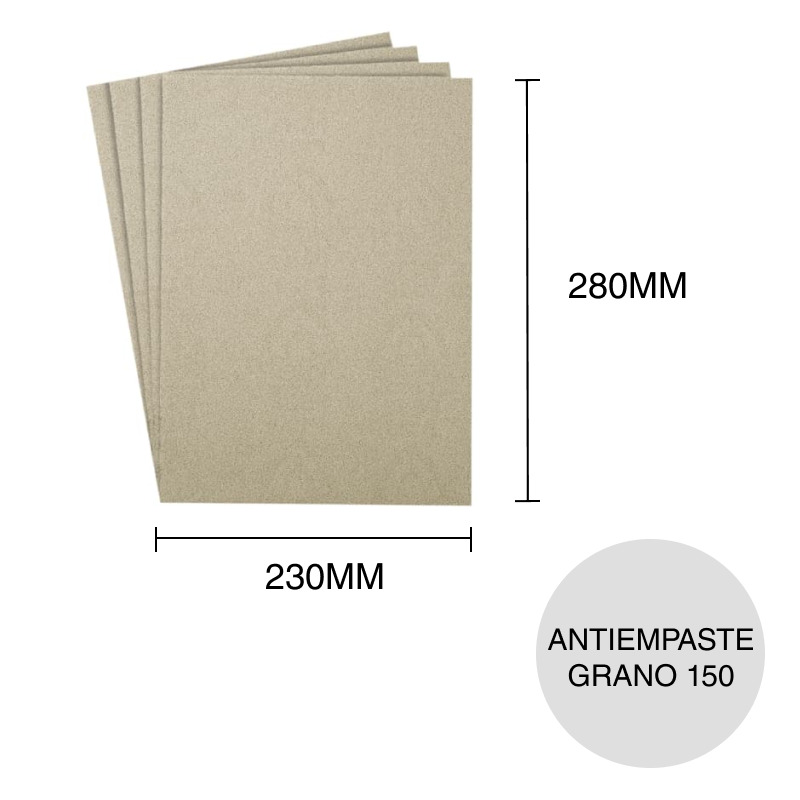 Lija antiempaste PS 33 B grano 150 hoja 230mm x 280mm