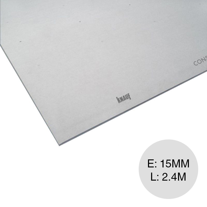 Placa yeso construccion seco estandar STD interior 15mm x 1200mm x 2400mm