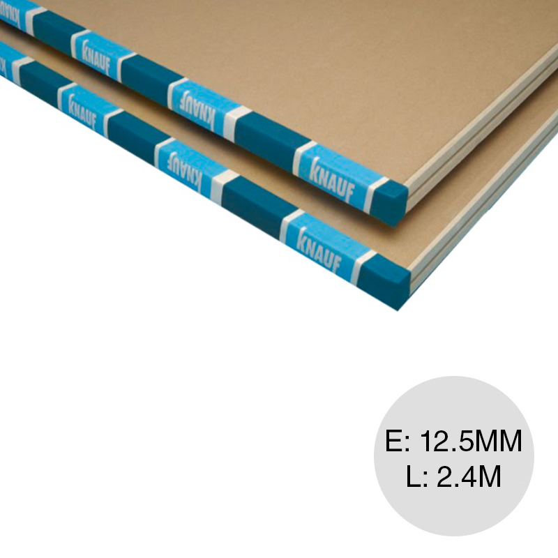 Placa yeso construccion seco Impact resistente golpes interior 12.5mm x 1.20m x 2.40m